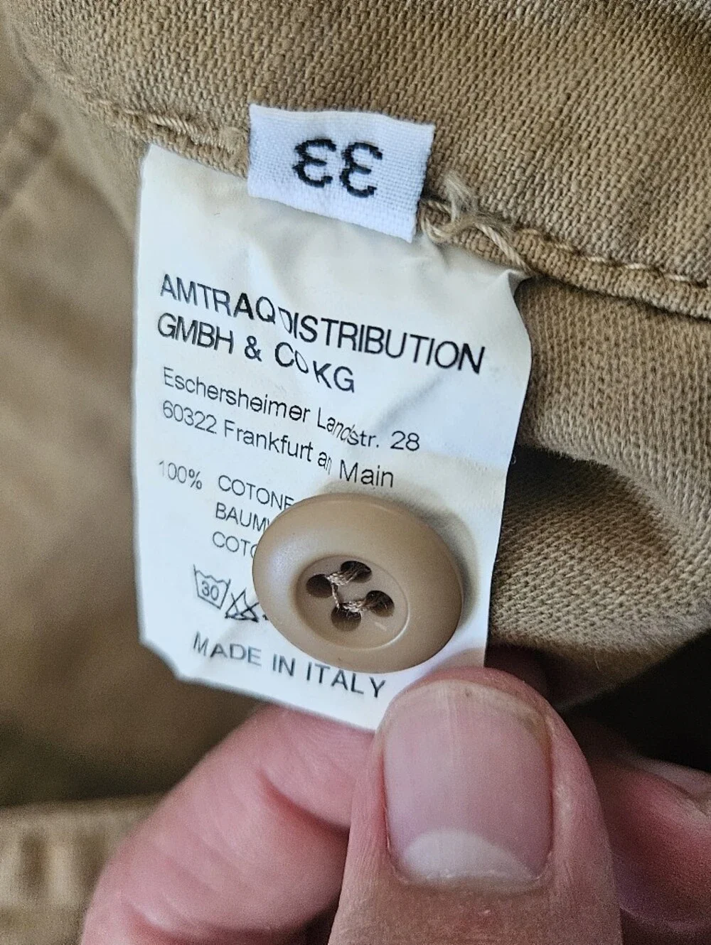 Tellason Men's Tan Straight Workwear Utility Fatigue Pants 33 Made In Italy